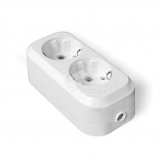 Колодка 2 гнезда с заземлением ABS-пластик E302 UNIVersal