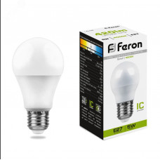 Лампа светодиодная LED 5вт Е27 белый шар LB-38 FERON