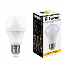 Лампа светодиодная LED 12вт Е27 теплая LB-93 FERON