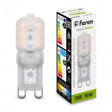 Лампа светодиодная LED 5вт 230в G9 белый капсульная LB-430 FERON