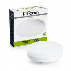 Лампа светодиодная LED 7вт GX53 белый таблетка LB-451 FERON
