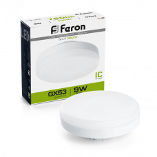 Лампа светодиодная LED 9вт GX53 белый таблетка LB-452 FERON