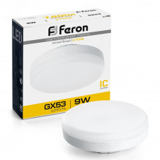 Лампа светодиодная LED 9вт GX53 теплый таблетка LB-452 FERON