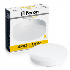 Лампа светодиодная LED 15вт GX53 теплый таблетка LB-454 FERON