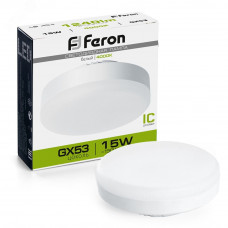 Лампа светодиодная LED 15вт GX53 белый таблетка LB-454 FERON