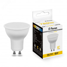 Лампа светодиодная LED 9вт 230в GU10 теплый LB-560 FERON