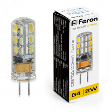 Лампа светодиодная LED 2вт 12в G4 теплый капсульная LB-420 FERON