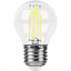 Лампа светодиодная LED 9вт Е27 белый шар FILAMENT LB-509 FERON
