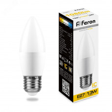 Лампа светодиодная LED 13вт E27 теплый матовая свеча LB-970 FERON