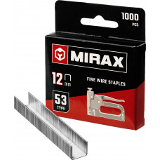 MIRAX тип 53 (A/10/JT21) 12 мм, 1000 шт, калибр 23GA, скобы для степлера (3153-12)
