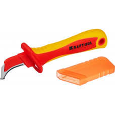 KRAFTOOL KN-7, 1000 В, изогнутый, диэлектрический нож электрика (45400)