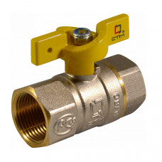 Кран для газа, латунный, внутренняя резьба, бабочка, 1/2", (шт.)