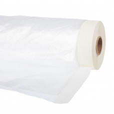 Пленка защитная с клейкой малярной лентой, прозрачная, HDPE, рулон 2,4х25м, толщина 8мкм, (шт.)