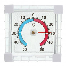 Термометр оконный наружный, биметаллический, ТББ, от -50°C до +50°C, 70x75мм, (шт.)